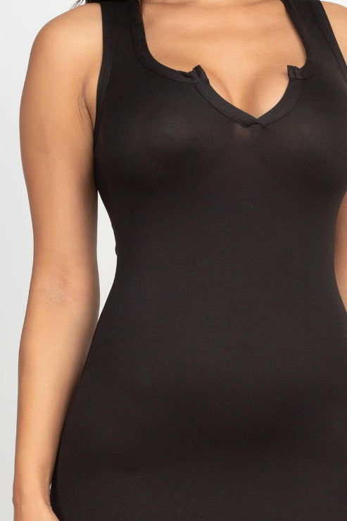 Split Neck Tank Midi Dress (CAPELLA)