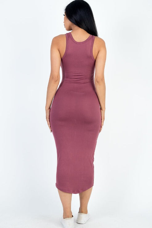 Split Neck Tank Midi Dress (CAPELLA)