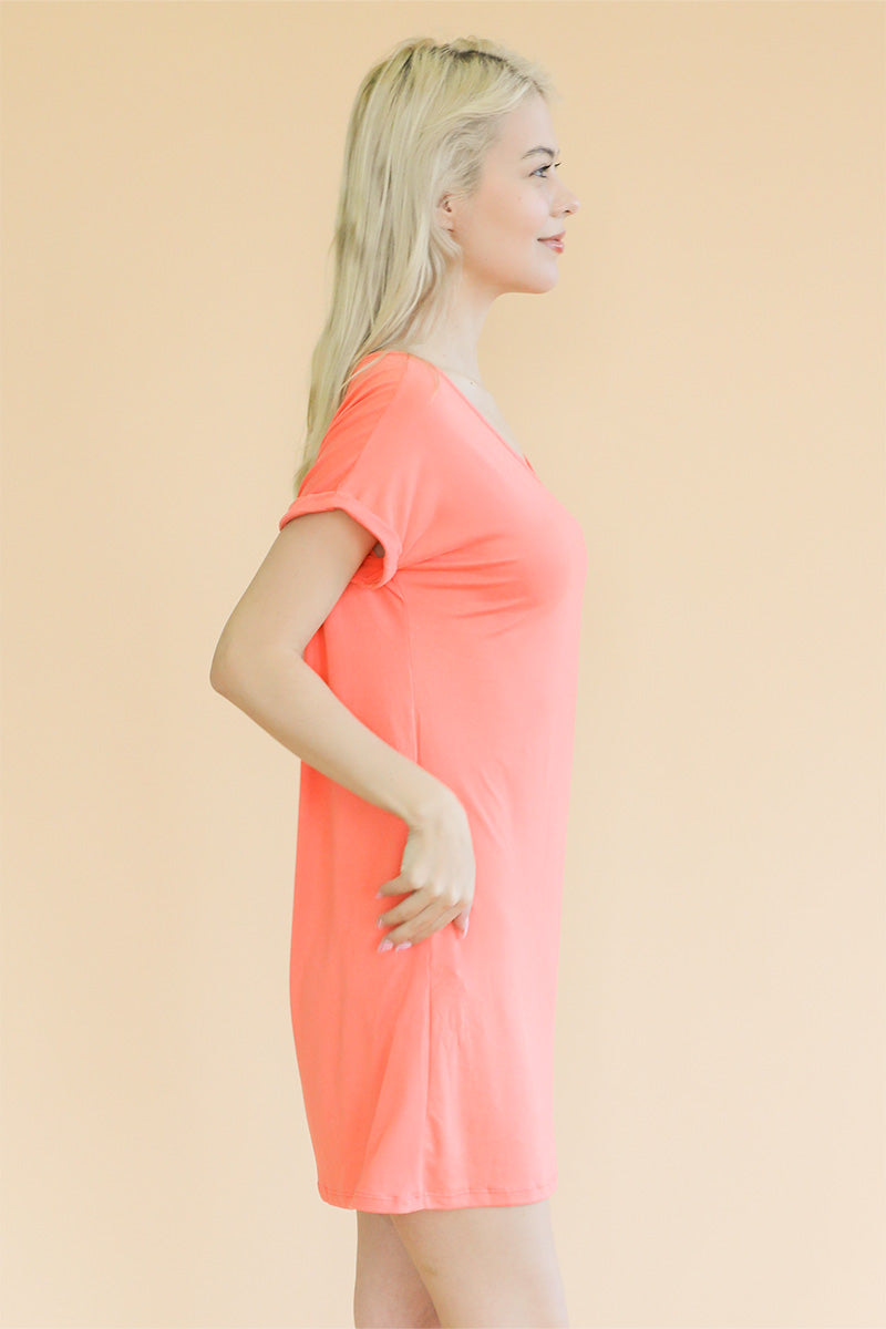 Cap Sleeve Pocket Mini Dress