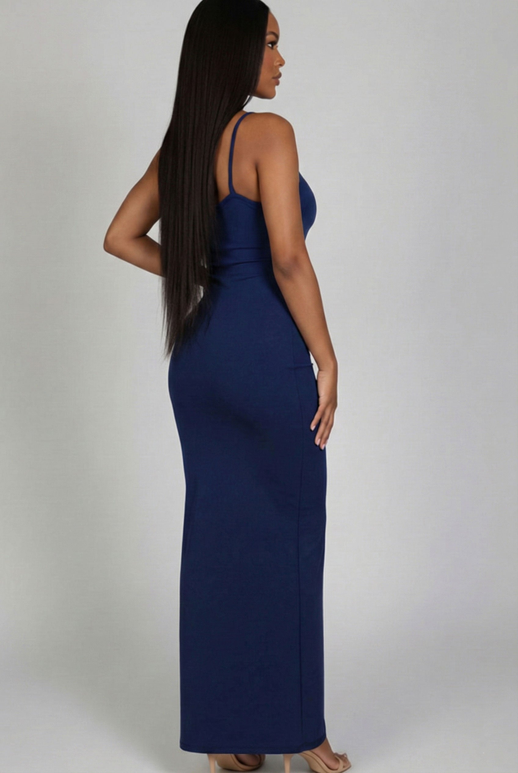 Ribbed Mermaid Hem Camisole Maxi Dress