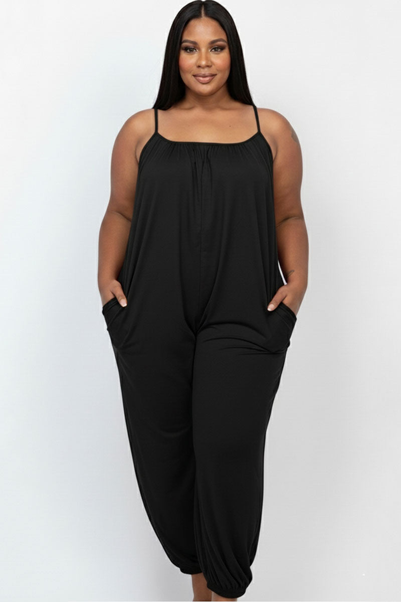 Plus Size Sleeveless Jogger Jumpsuit