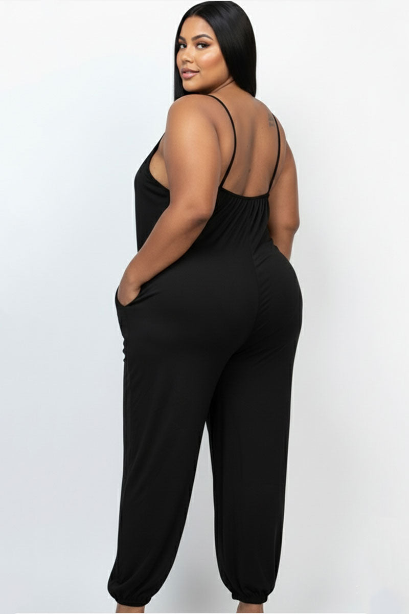 Plus Size Sleeveless Jogger Jumpsuit