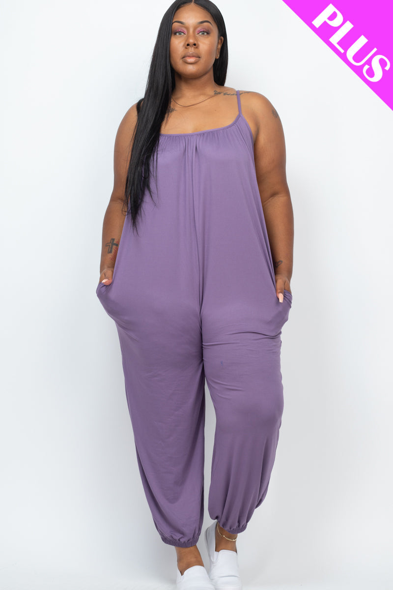Plus Size Sleeveless Jogger Jumpsuit