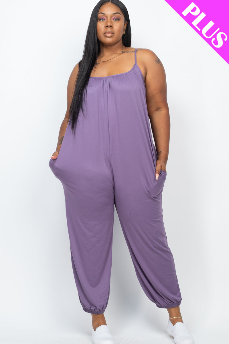 Plus Size Sleeveless Jogger Jumpsuit