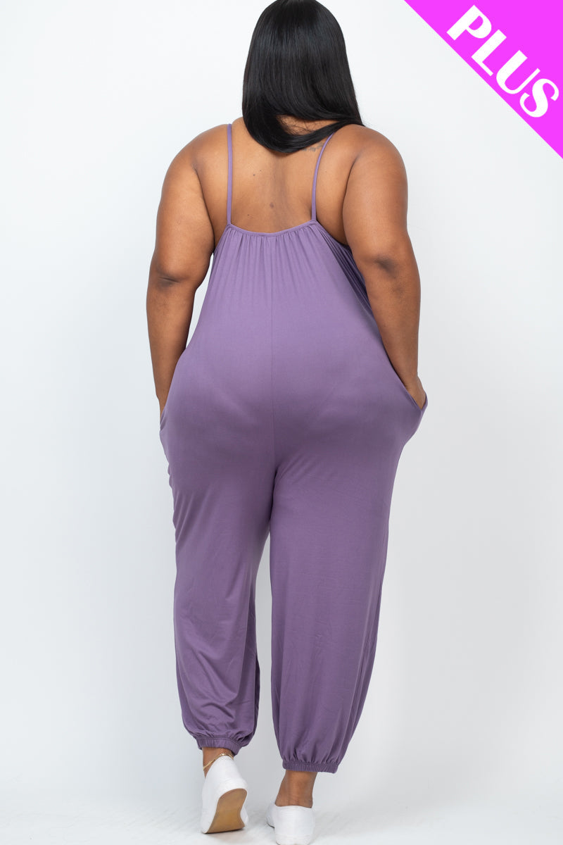 Plus Size Sleeveless Jogger Jumpsuit