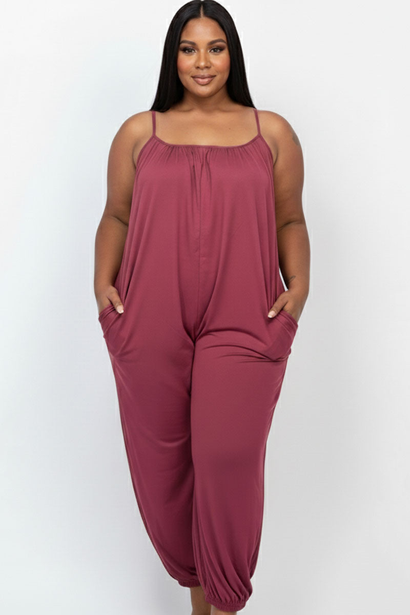 Plus Size Sleeveless Jogger Jumpsuit