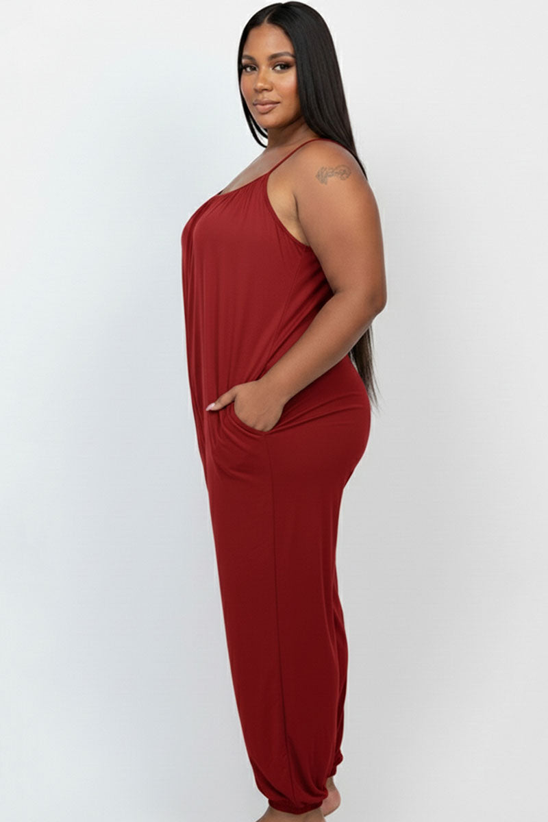 Plus Size Sleeveless Jogger Jumpsuit