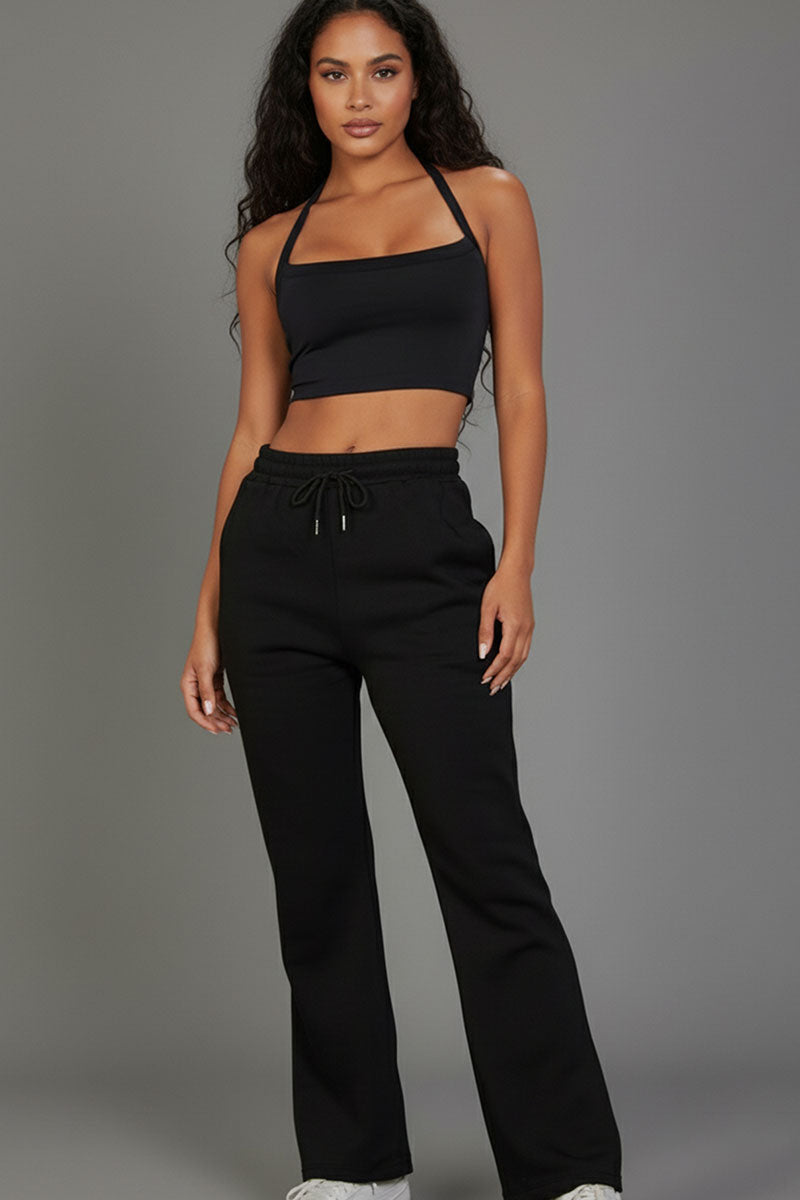 Drawstring Waist Slant Pocket Sweatpants