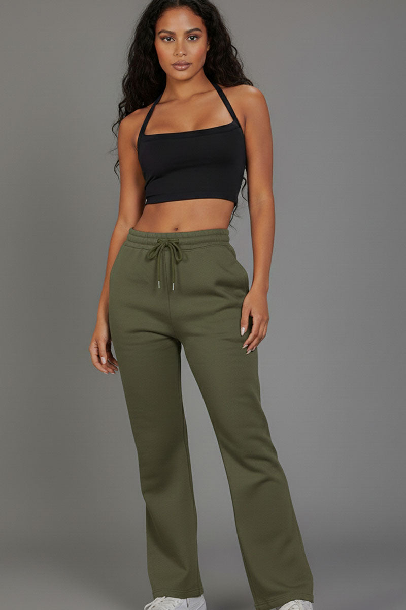 Drawstring Waist Slant Pocket Sweatpants