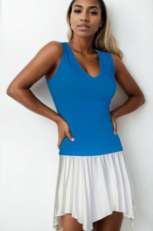 Ribbed V-Neck Sleeveless Top (CAPELLA)
