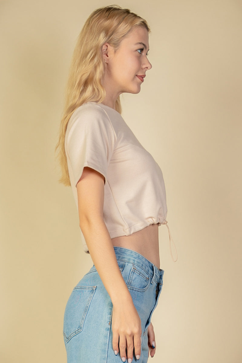 French Terry Toggle Drawstring Crop Top (CAPELLA)
