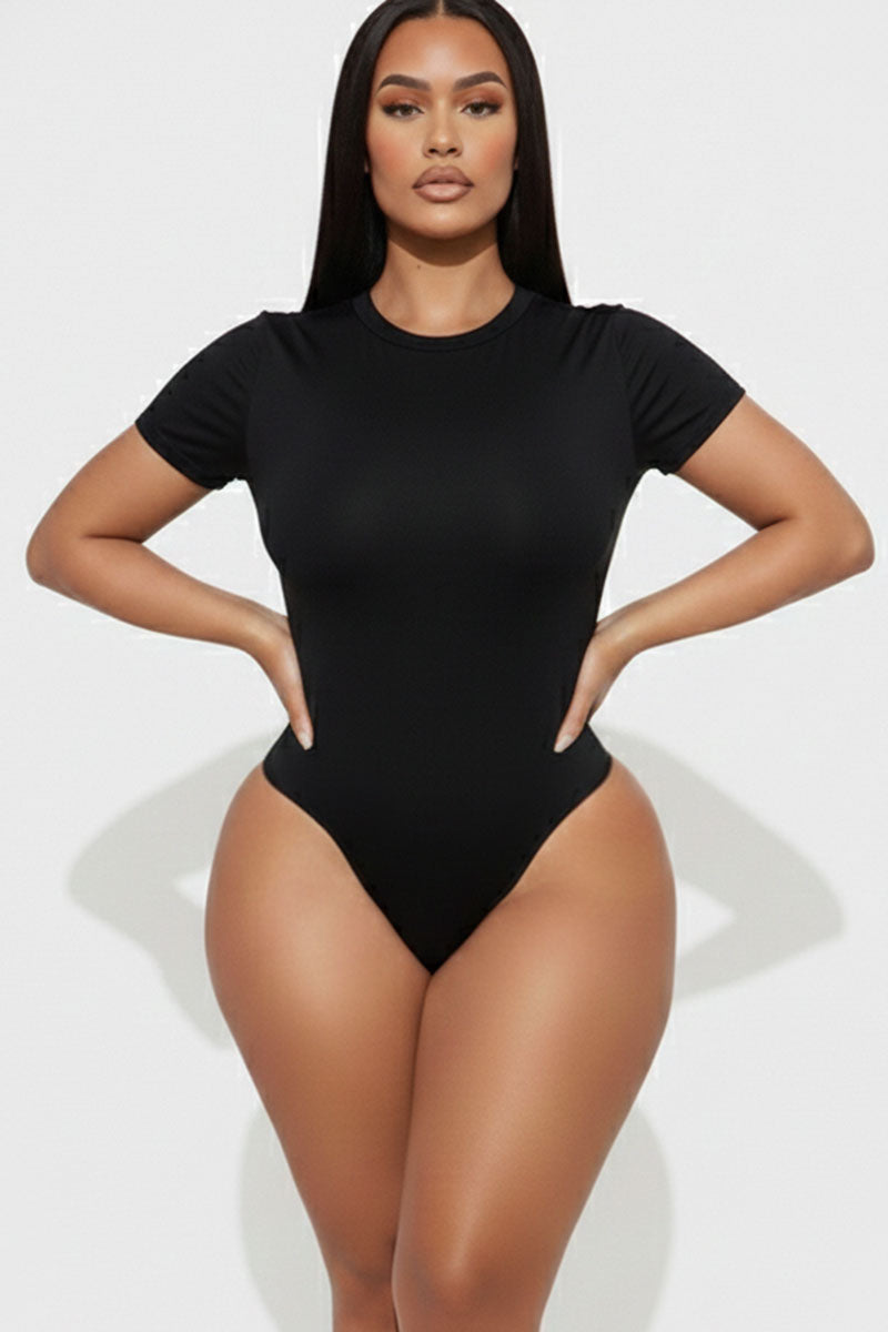 Basic Short Sleeve Crew Neck Bodysuit