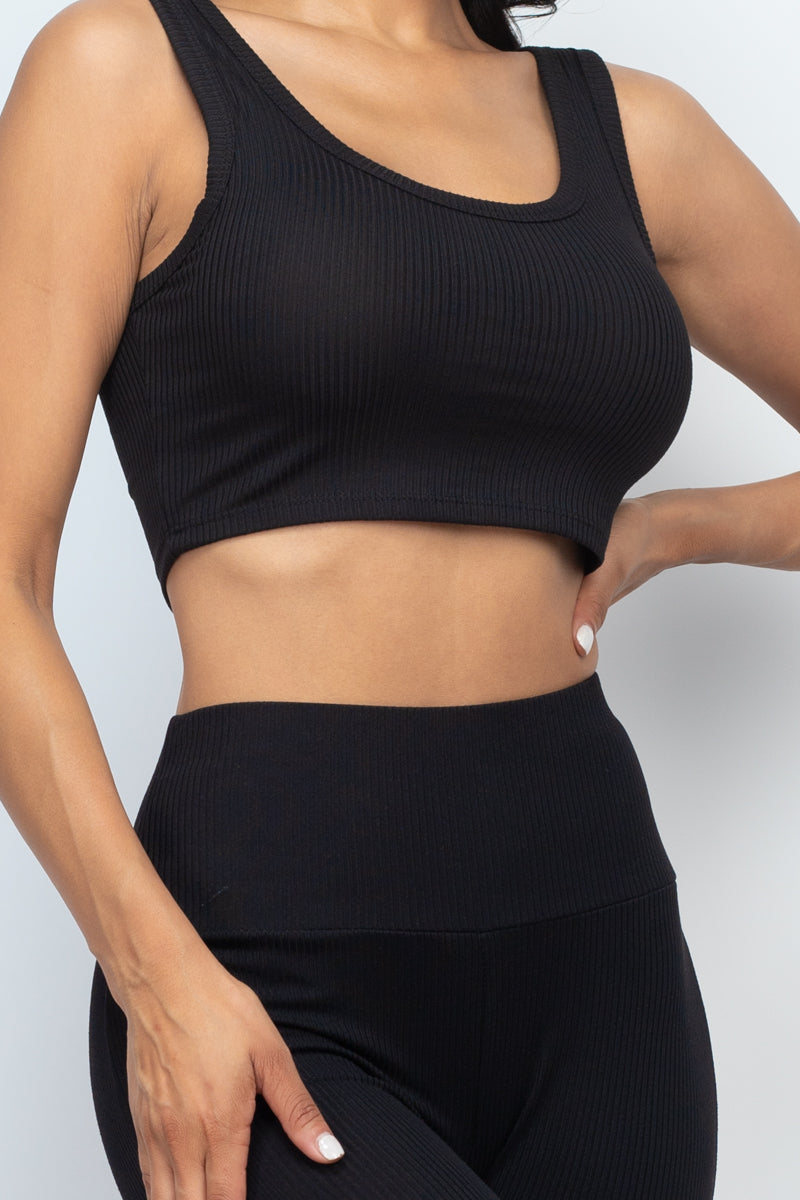 Ribbed Crop Top & Leggings Set (CAPELLA)