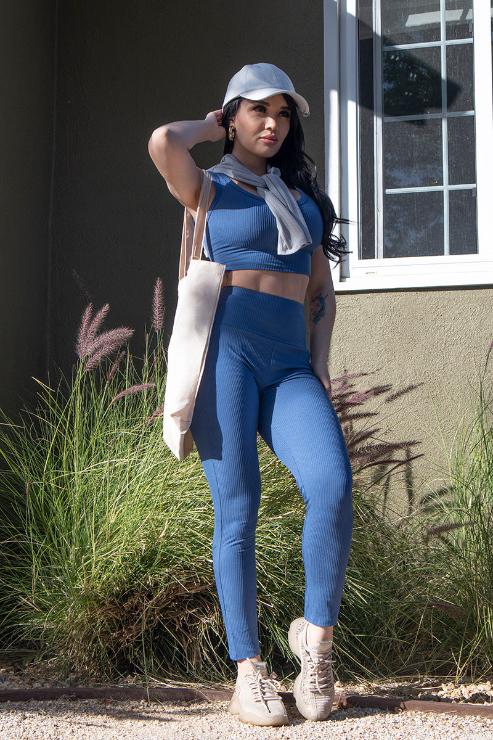 Ribbed Crop Top & Leggings Set
