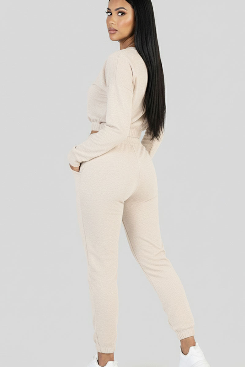 French Terry Elastic Waist Pullover & Joggers Set