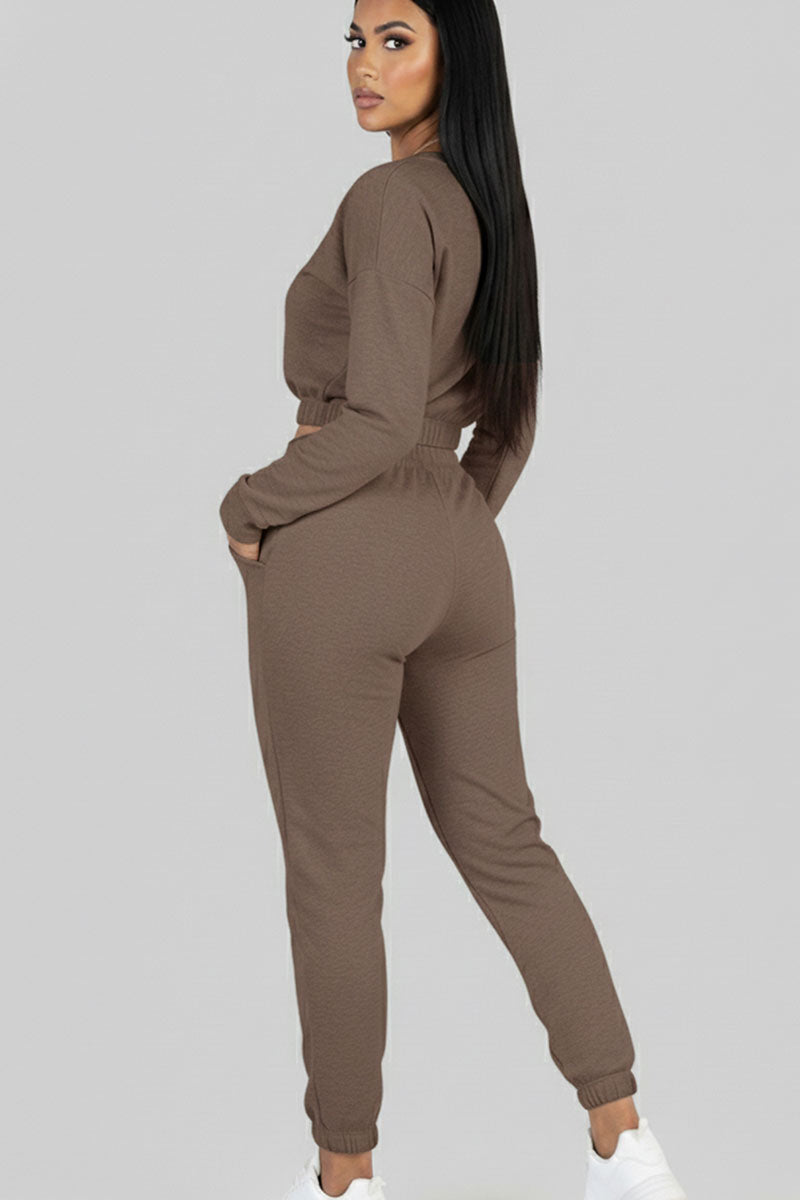 French Terry Elastic Waist Pullover & Joggers Set